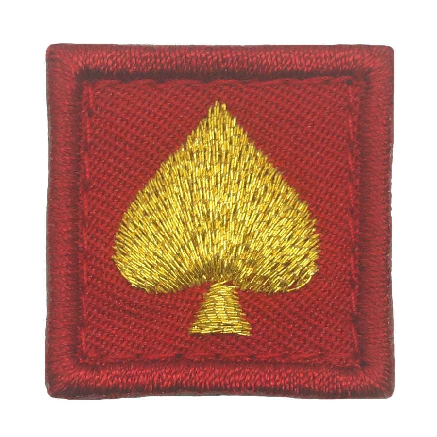 1" MINI SPADE PATCH - RED METALLIC GOLD