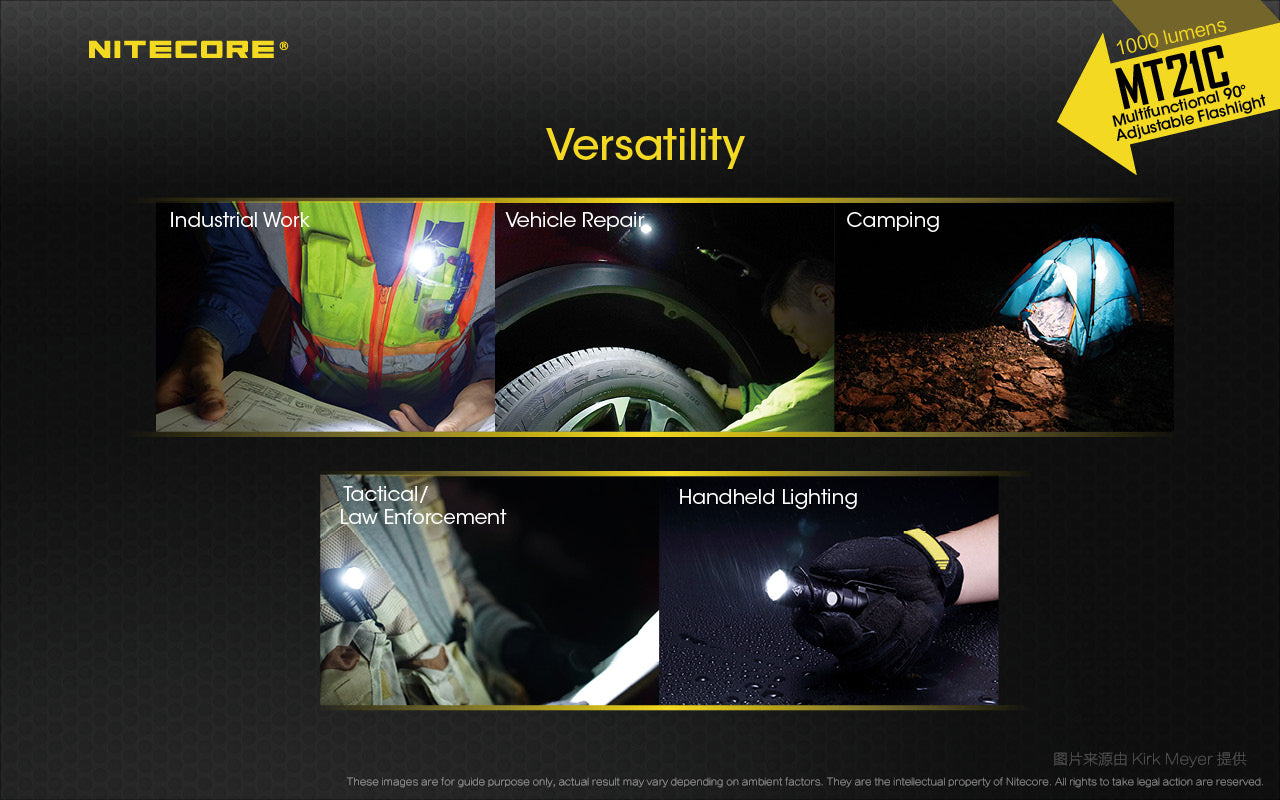 NITECORE MT21C - 1000 lumens (90 deg angle head with hanging loop flashlight)