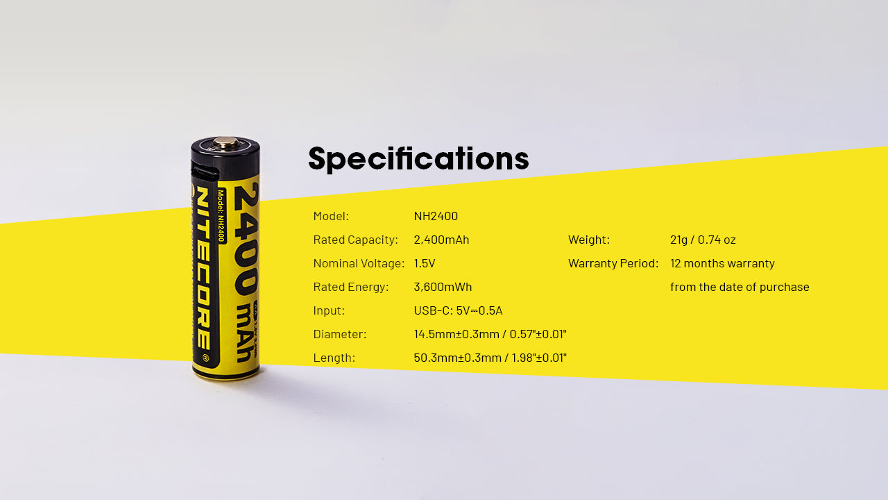NITECORE NH2400 (AA - 2400mAh - 1.5V) BATTERY PACK