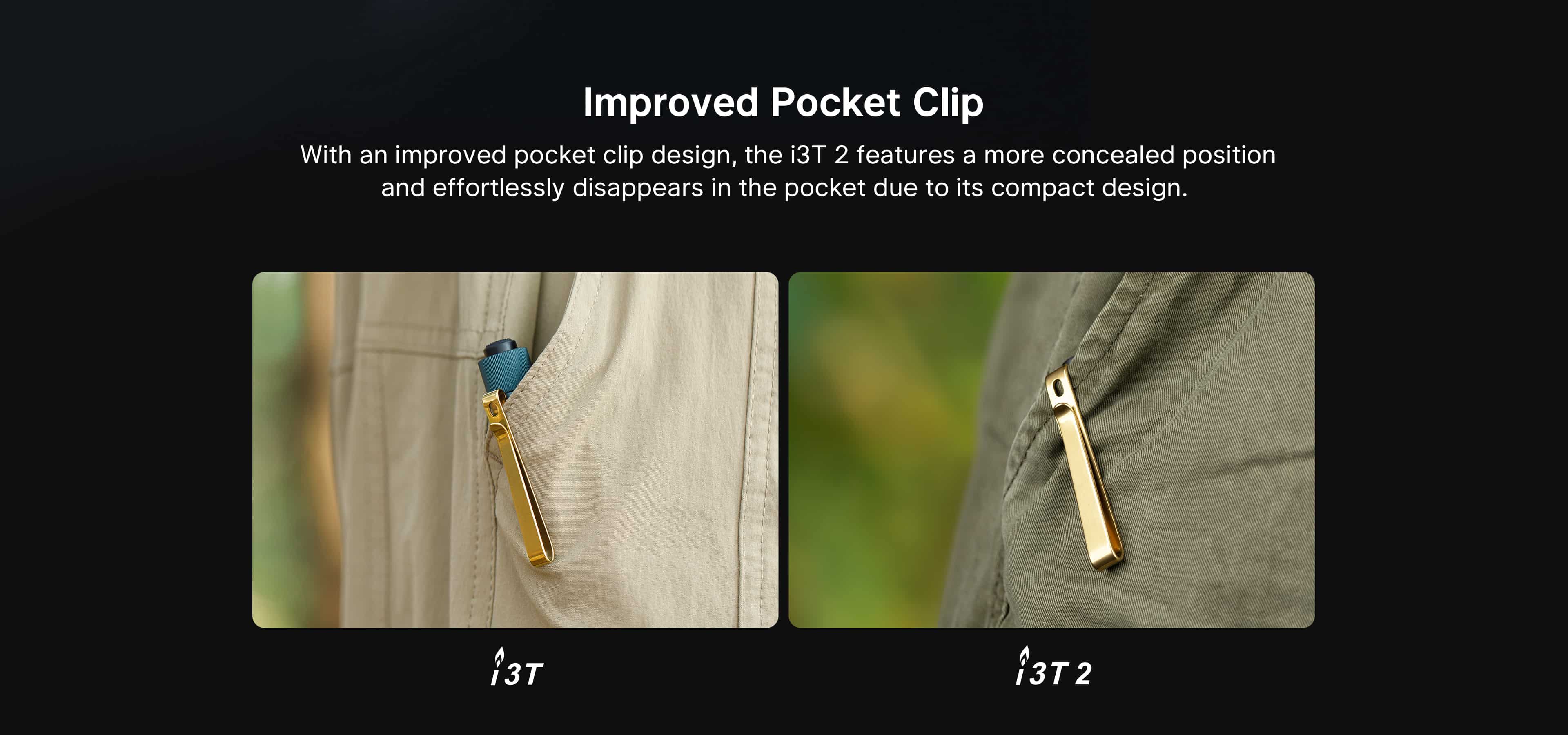 OLIGHT I3T 2 EOS DUAL OUTPUT SLIM EDC FLASHLIGHT (BATTERY INCLUDED) - 200 LUMENS - BLACK