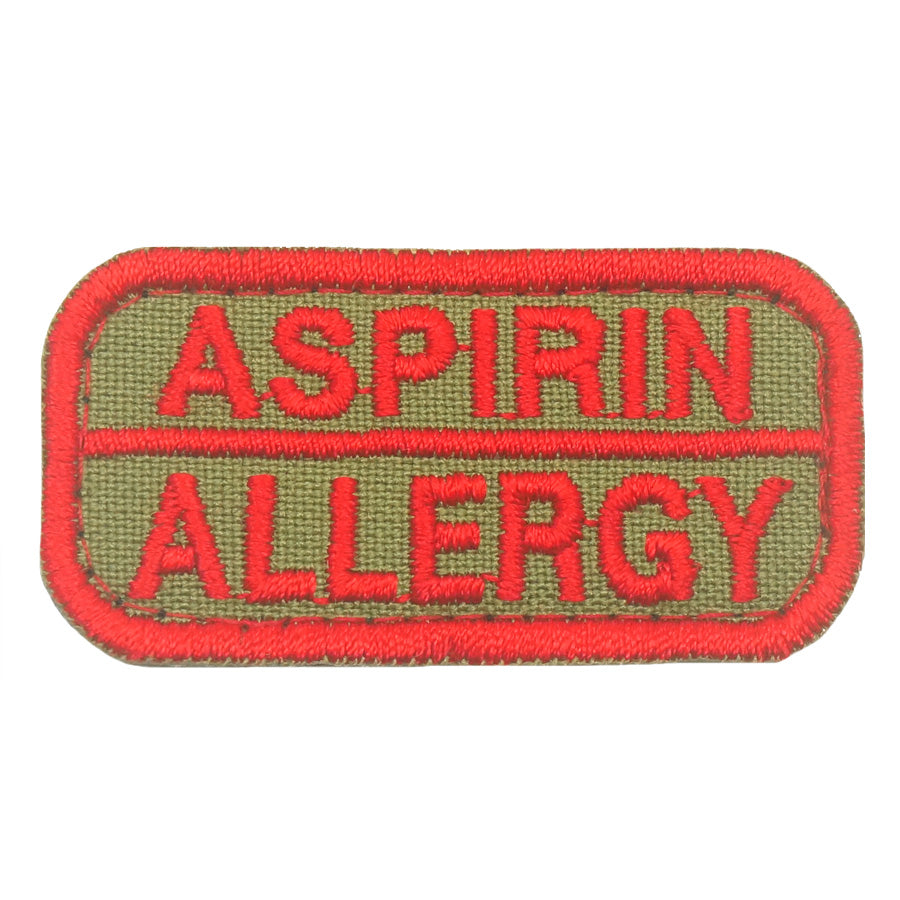 ASPIRIN ALLERGY PATCH - OLIVE RED