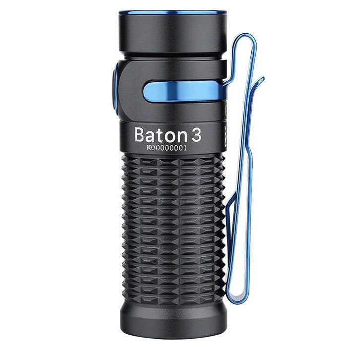 OLIGHT BATON 3 RECHARGEABLE LED FLASHLIGHT - 1200 LUMENS - LUMINUS SST40 - INCLUDES 1 X RCR123A - BLACK