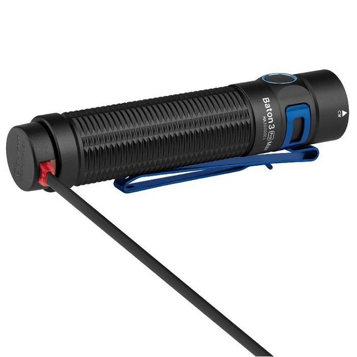 OLIGHT BATON 3 PRO MAX RECHARGEABLE COOL WHITE LED FLASHLIGHT - 2500 MAX LUMENS - BLACK (BOX OPENED BEFORE)