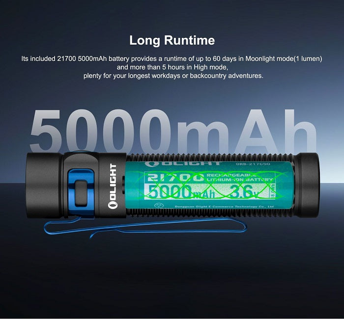 OLIGHT BATON 3 PRO MAX RECHARGEABLE COOL WHITE LED FLASHLIGHT - 2500 MAX LUMENS - BLACK (BOX OPENED BEFORE)