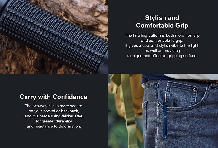 OLIGHT BATON 3 PRO MAX RECHARGEABLE COOL WHITE LED FLASHLIGHT - 2500 MAX LUMENS - BLACK (BOX OPENED BEFORE)