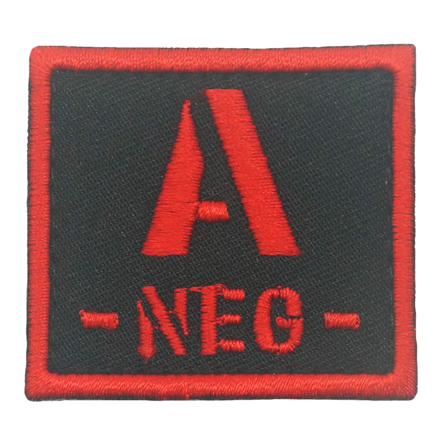 BLOOD TYPE PATCH 2023 - A NEG - BLACK RED