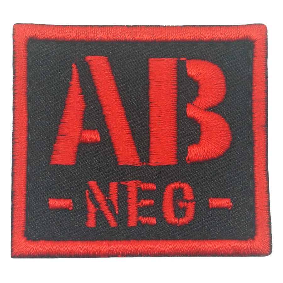 BLOOD TYPE PATCH 2023 - AB NEG - BLACK RED