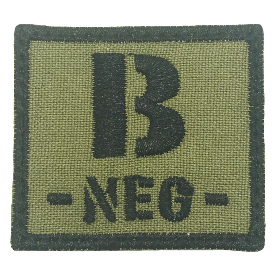 BLOOD TYPE PATCH 2023 - B NEG - OLIVE GREEN