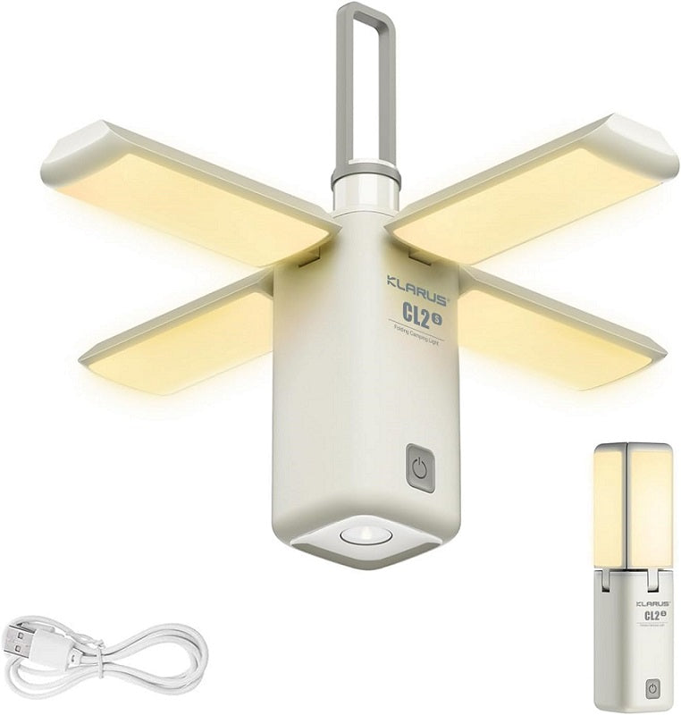 KLARUS CL2S USB-C RECHARGEABLE LED LANTERN - 750 LUMENS - USES BUILT-IN 5400MAH LI-ION BATTERY PACK - IVORY WHITE
