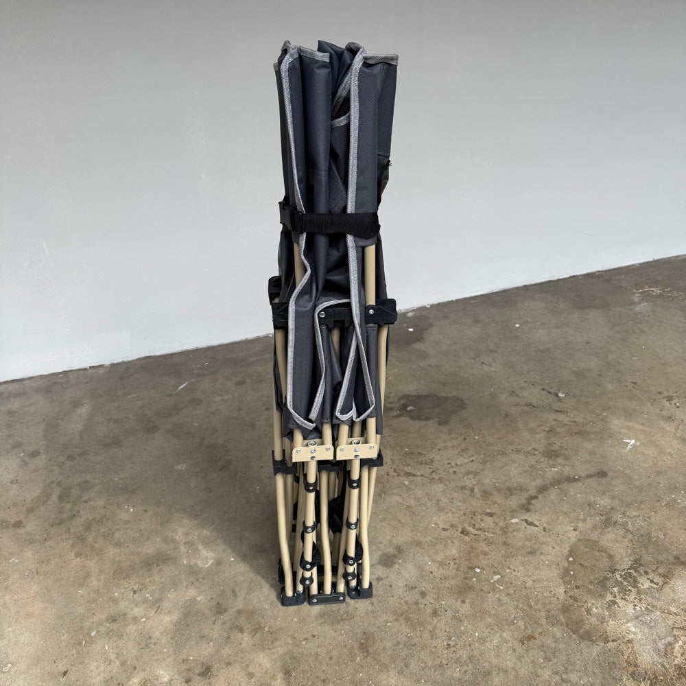 CROSS LEGGED CAMPING SAFARI BED WITH DRAWSTRING CARRYING BAG (GREY)