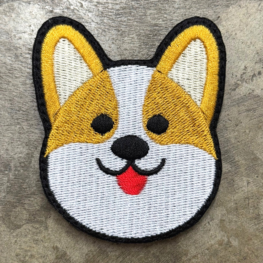 CORGI DOG FACE PATCH - FULL COLOR