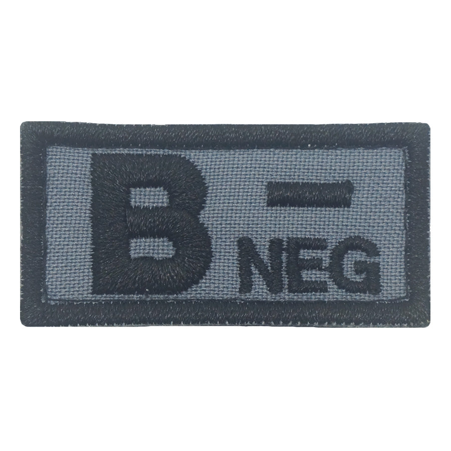 HGS BLOOD GROUP PATCH - B NEGATIVE (GRAY)