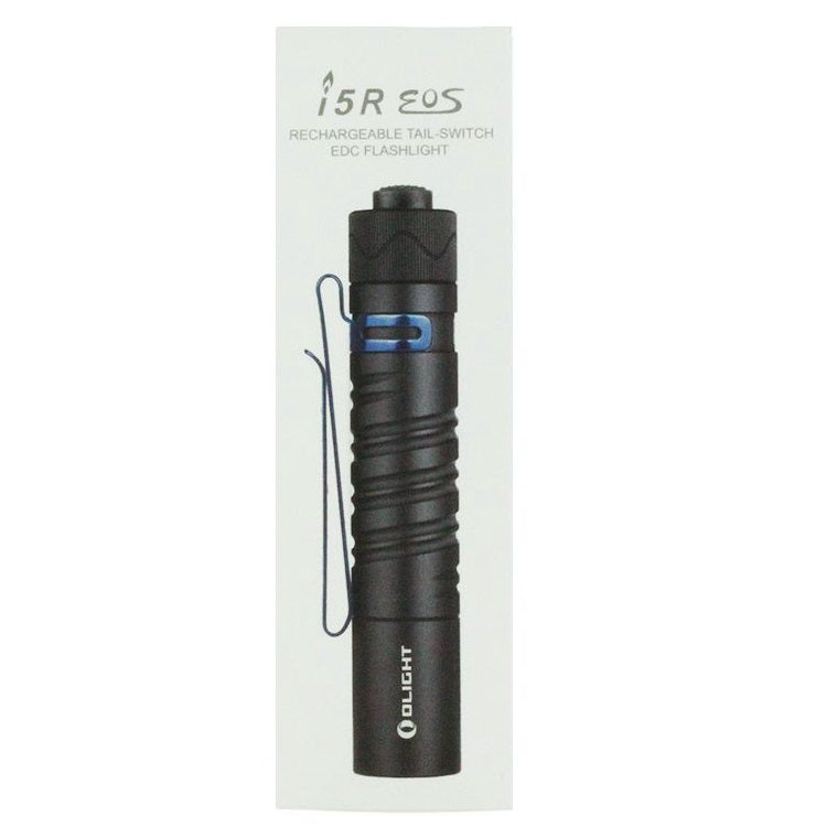 OLIGHT I5R EOS LED FLASHLIGHT - 350 LUMENS - INCLUDES 1 X USB-C RECHARGEABLE 14500 - BLACK (PACKAGING OPEN BEFORE TO SHOW CUSTOMER)