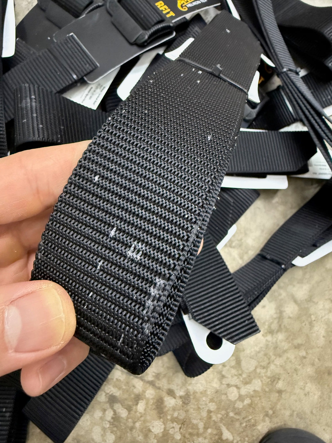 HELIKON-TEX UTL TACTICAL BELT - BLACK (SIZE M, STAINED WITH RANDOM WAX SPOTS)