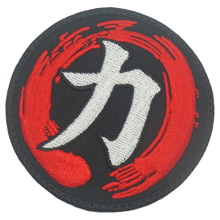 KANJI STRENGTH LI 力 PATCH - BLACK RED