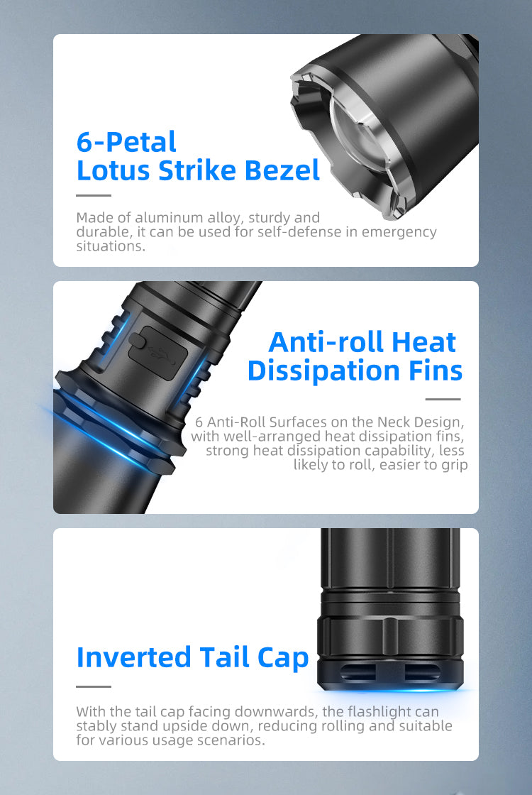 KLARUS ZOOMABLE EXTREME OUTPUT FLASHLIGHT A3 - 2200 LUMENS (4000MAH 21700 BATTERY INCLUDED)