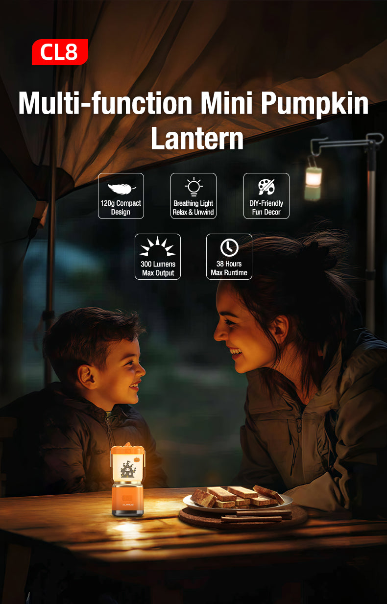 KLARUS CL8 MULTIFUNCTIONAL PUMPKIN CAMPING LANTERN, 2000mAh BUILT-IN BATTERY