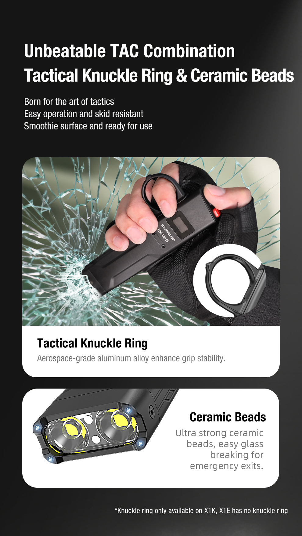 KLARUS ULTRA SLIM TACTICAL FLASHLIGHT FLATTAC X1 - 4200 LUMENS (2150mAh Battery)