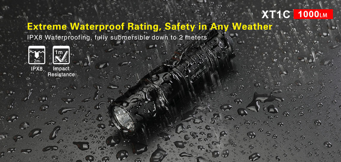 KLARUS XT1C CREE XP-L HD V6 LED - 1000 LUMENS (USES 1 X 16340 (INCLUDED) OR 1 X CR123A)