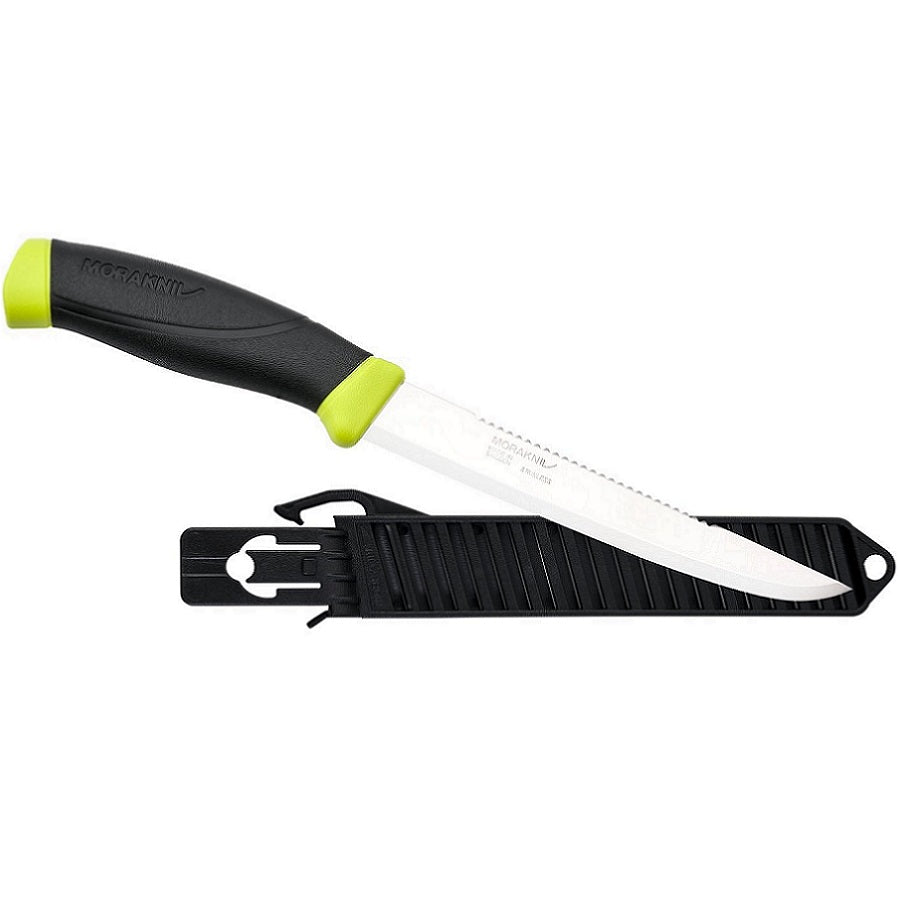MORAKNIV® FISHING COMFORT SCALER 150 - STAINLESS STEEL - BLACK/LIME (ID 13870)