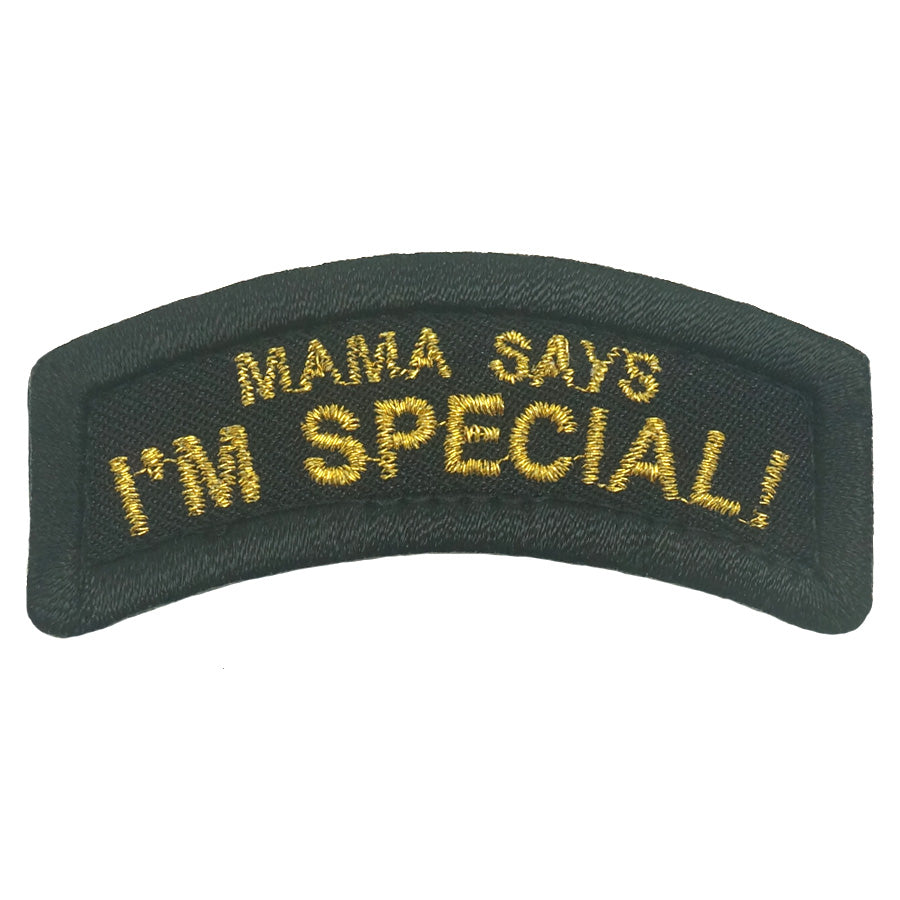MAMA SAYS I'M SPECIAL TAB - BLACK METALLIC GOLD
