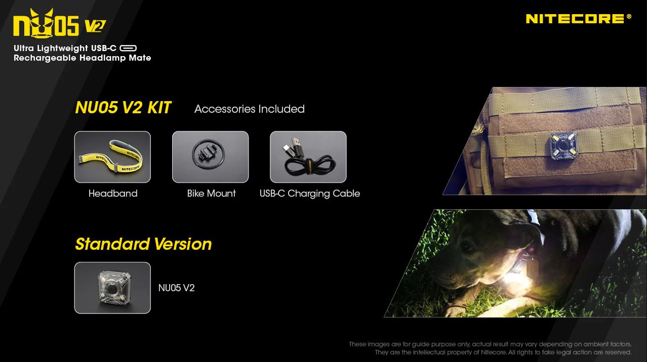 NITECORE NU05 V2 KIT - 40 LUMENS (BUILT-IN 120mAh 3.7V RECHARGEABLE BATTERY)