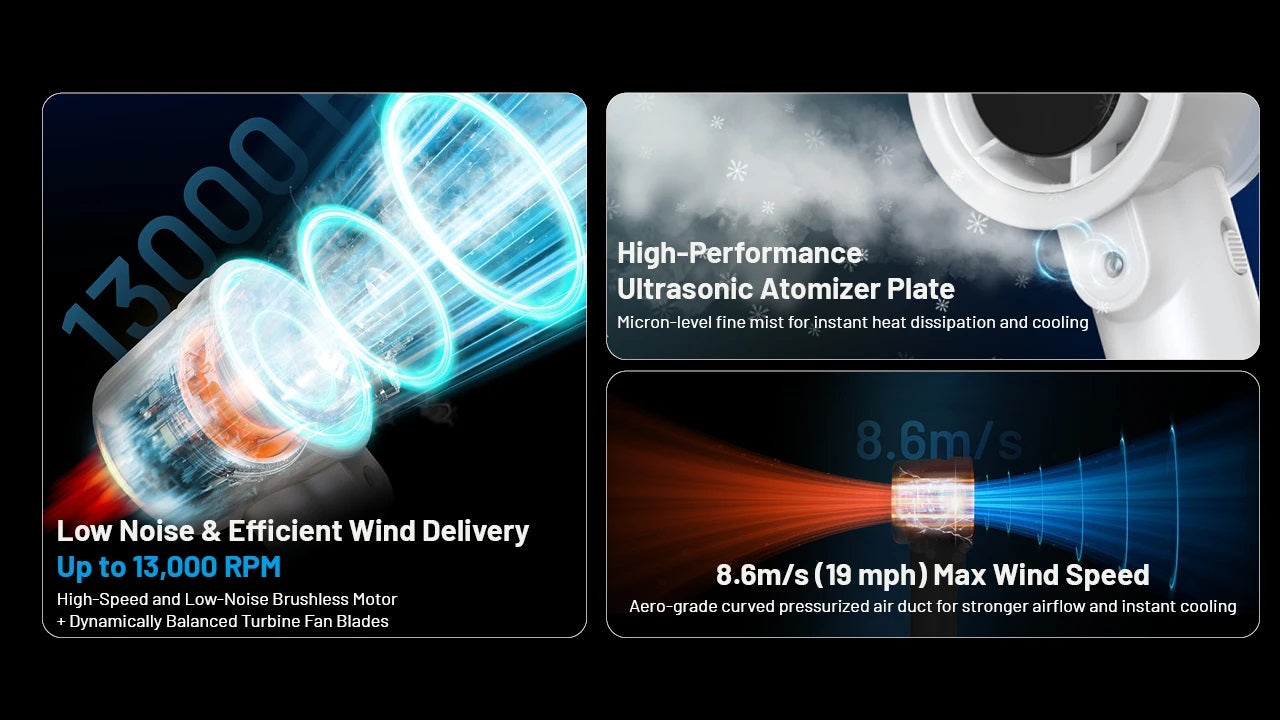 NITECORE izzCool 20 Pro - Handheld Air Conditioner Fan (5,000mAh - PEARL WHITE)