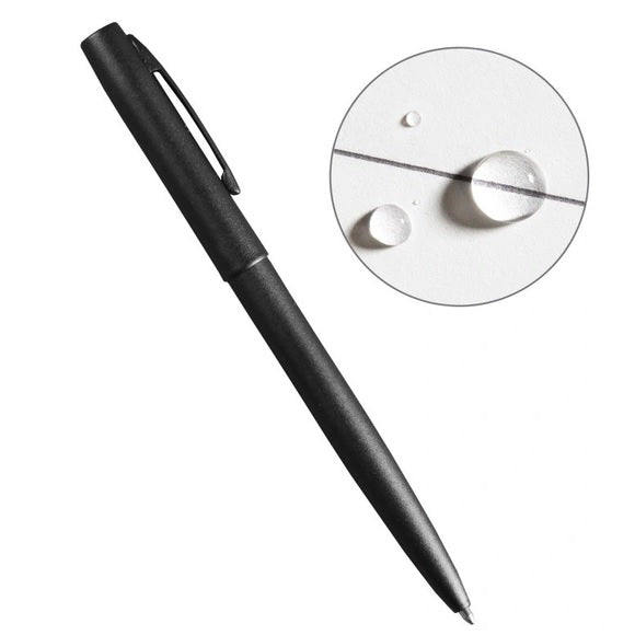 RITE IN THE RAIN ALL WEATHER METAL CLICKER PEN W/CLIP REFILLABLE - BLACK INK
