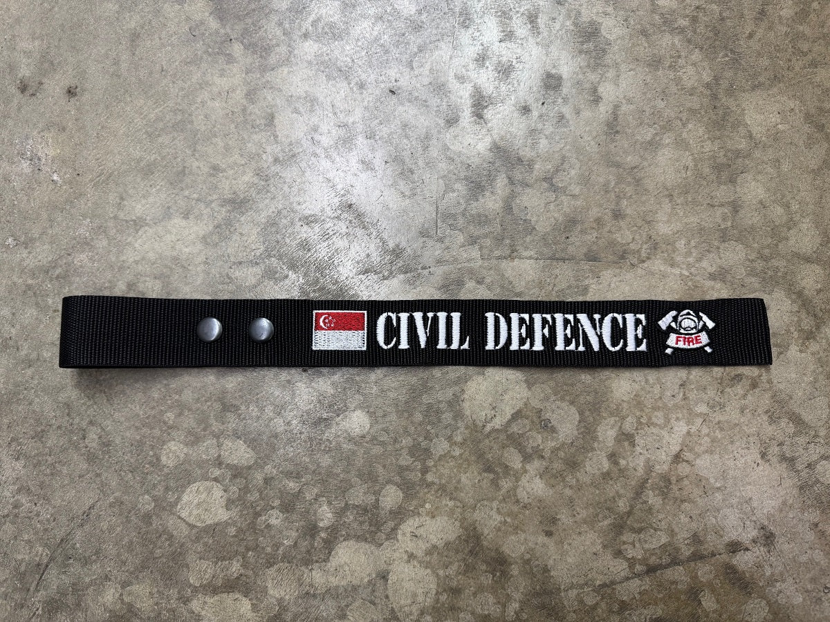 SCDF CIVIL DEFENCE LUGGAGE TAG CUSTOMIZATION WITH SINGAPORE FLAG