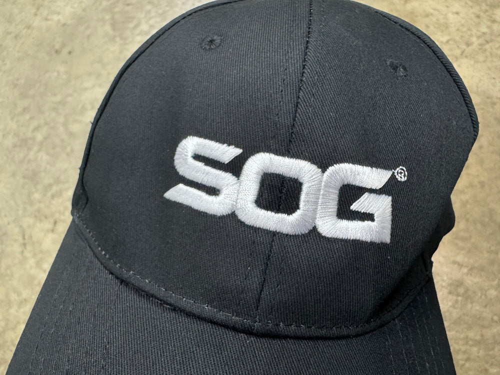 SOG 6-PANELS BASEBALL CAP - BLACK (100% COTTON, REAR VELCRO ADJUSTMENT)