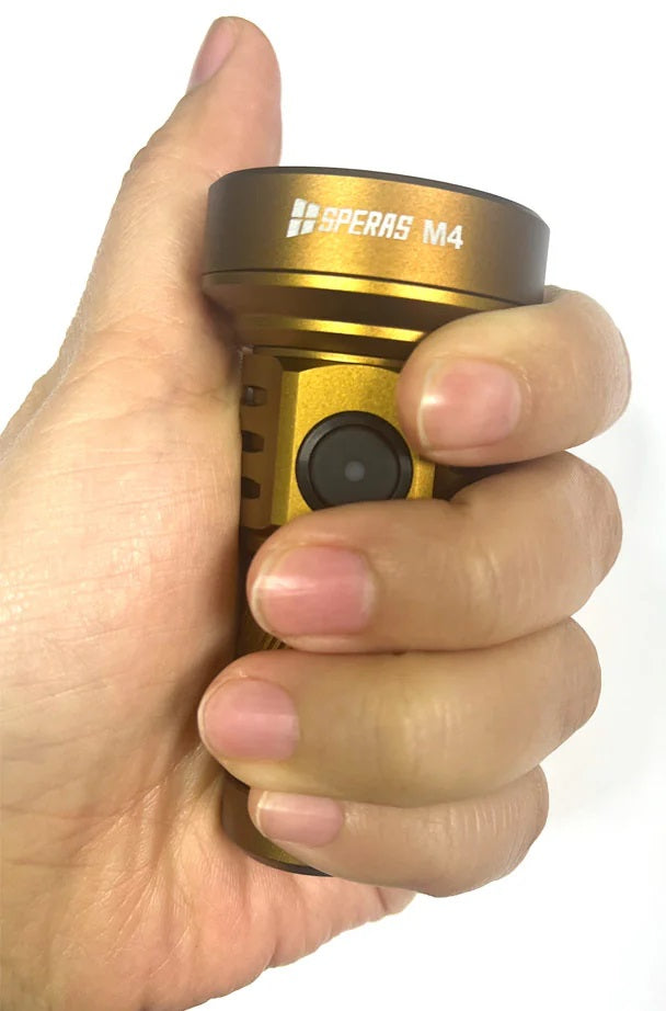 SPERAS M4 MINI RECHARGEABLE FLASHLIGHT 1320 LUMENS 652M THROW, 1 x 18350 BATTERY
