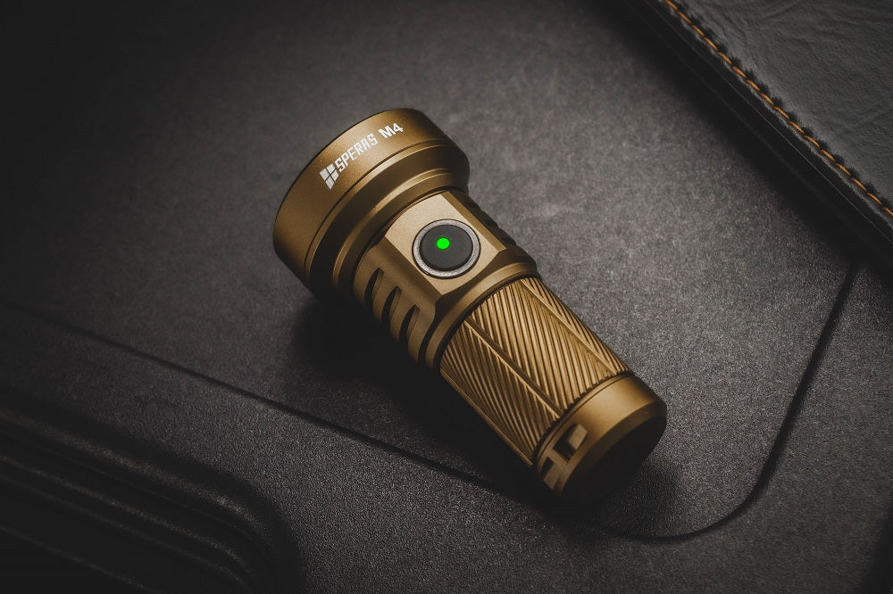 SPERAS M4 MINI RECHARGEABLE FLASHLIGHT 1320 LUMENS 652M THROW, 1 x 18350 BATTERY