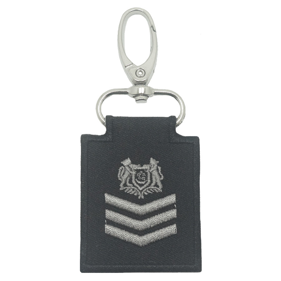 MINI SPF RANK KEYCHAIN (BLACK FOLIAGE) - STAFF SERGEANT (SSG)