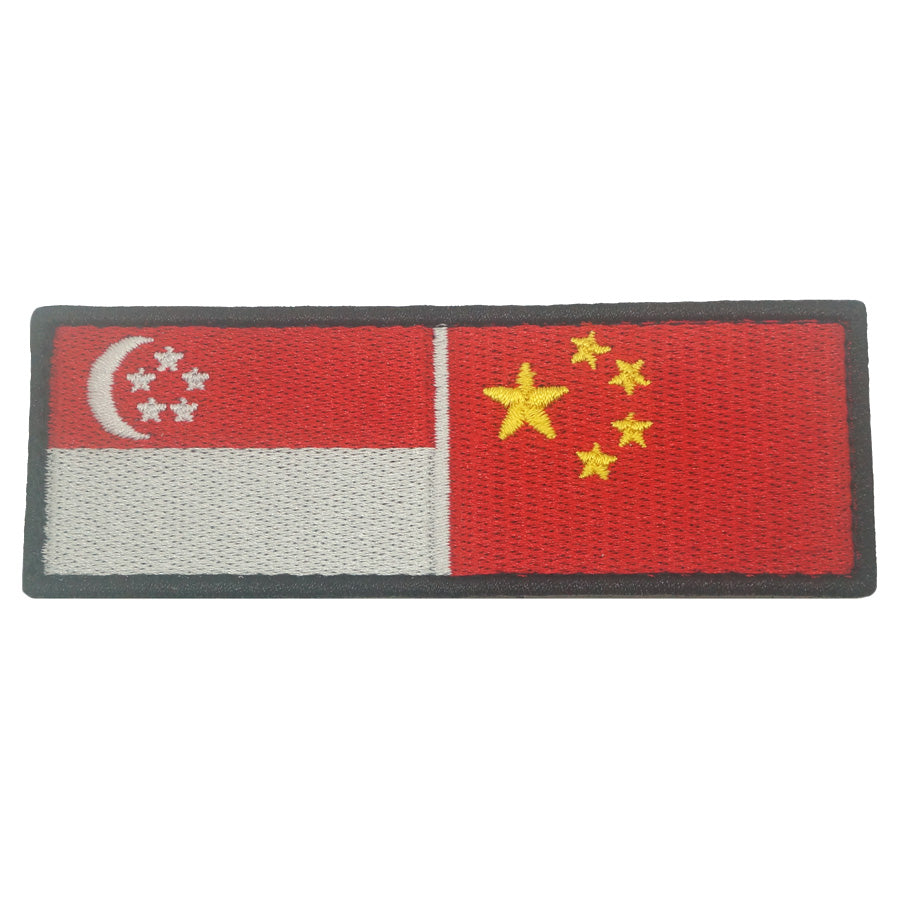 SINGAPORE CHINA FLAG EMBROIDERY PATCH