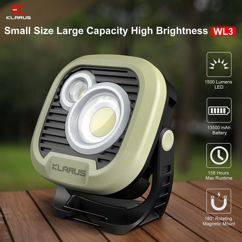 KLARUS WL3 13500MAH CAMPING LIGHT RECHARGEABLE WORK LIGHT - DESERT TAN