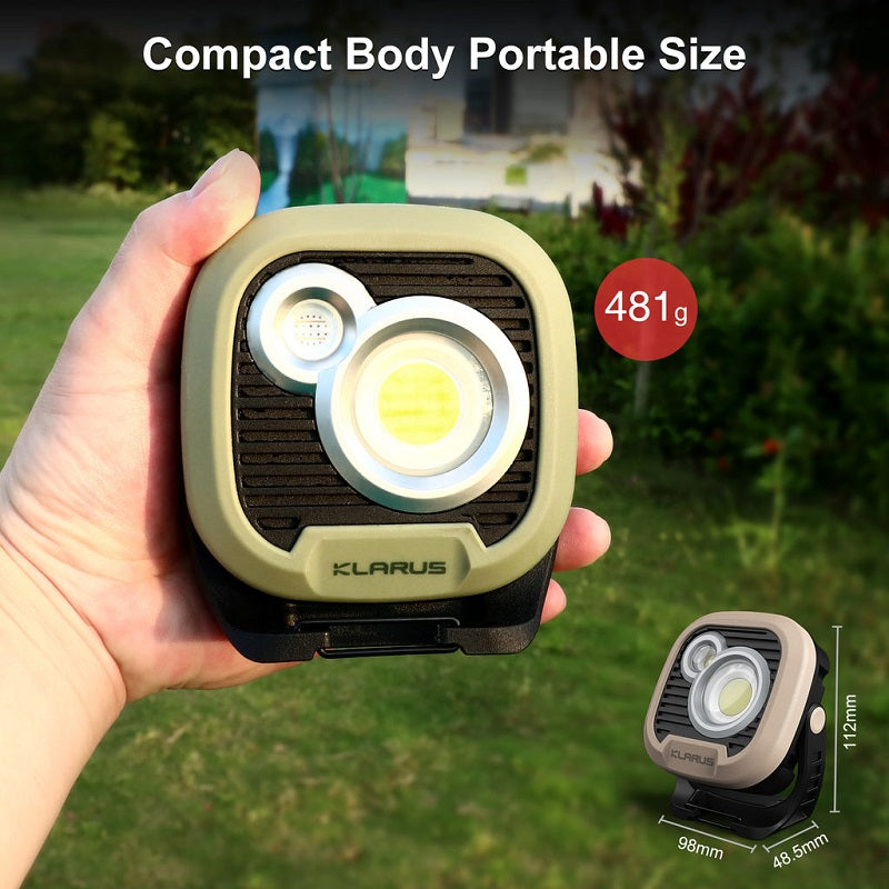 KLARUS WL3 13500MAH CAMPING LIGHT RECHARGEABLE WORK LIGHT - ARMY GREEN