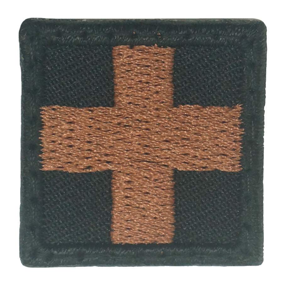 1 INCH MINI MEDIC CROSS PATCH - BLACK COYOTE