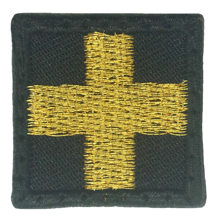 1 INCH MINI MEDIC CROSS PATCH - BLACK GOLD