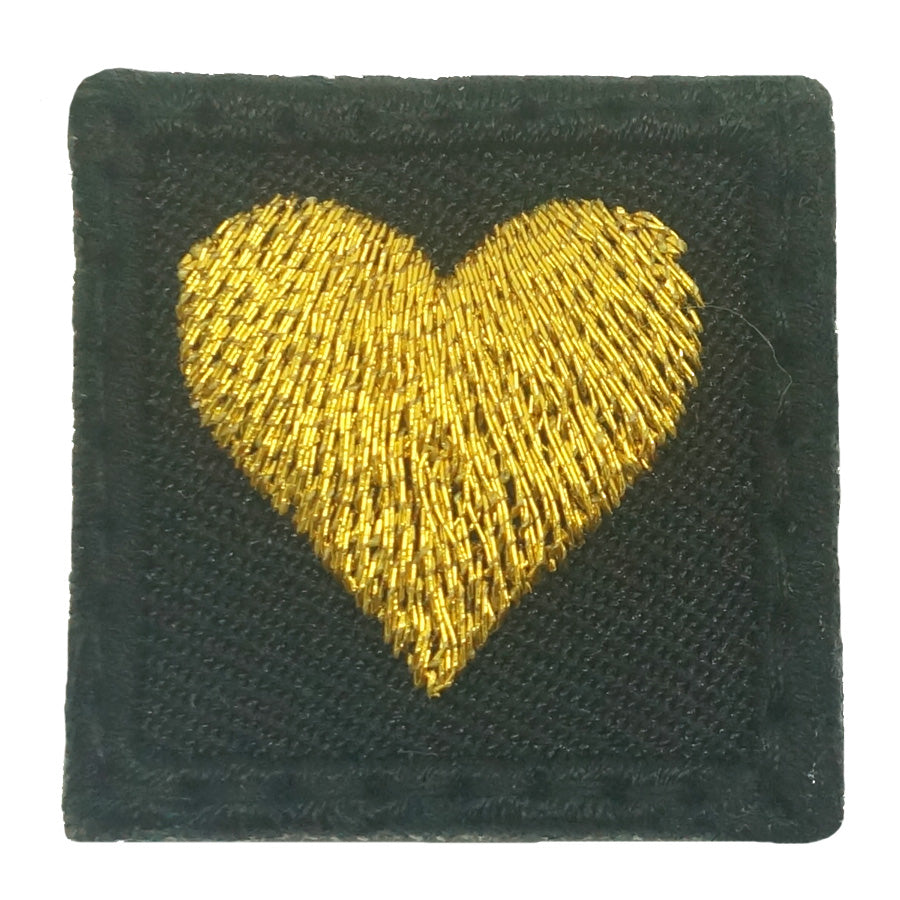 1" MINI HEART PATCH - BLACK GOLD
