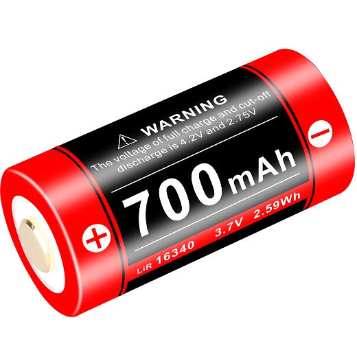 KLARUS 16GT-70UR 16340 BATTERY WITH MICRO-USB RECHARGING PORT