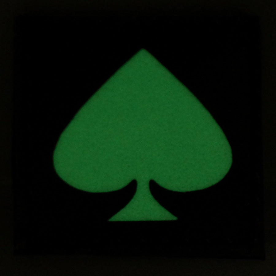 1 INCH SPADE PATCH - GLOW IN THE DARK
