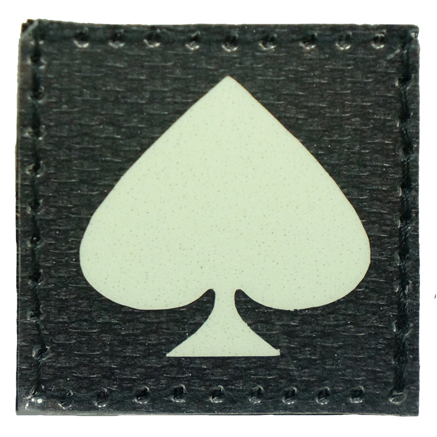 1 INCH SPADE PATCH - GLOW IN THE DARK