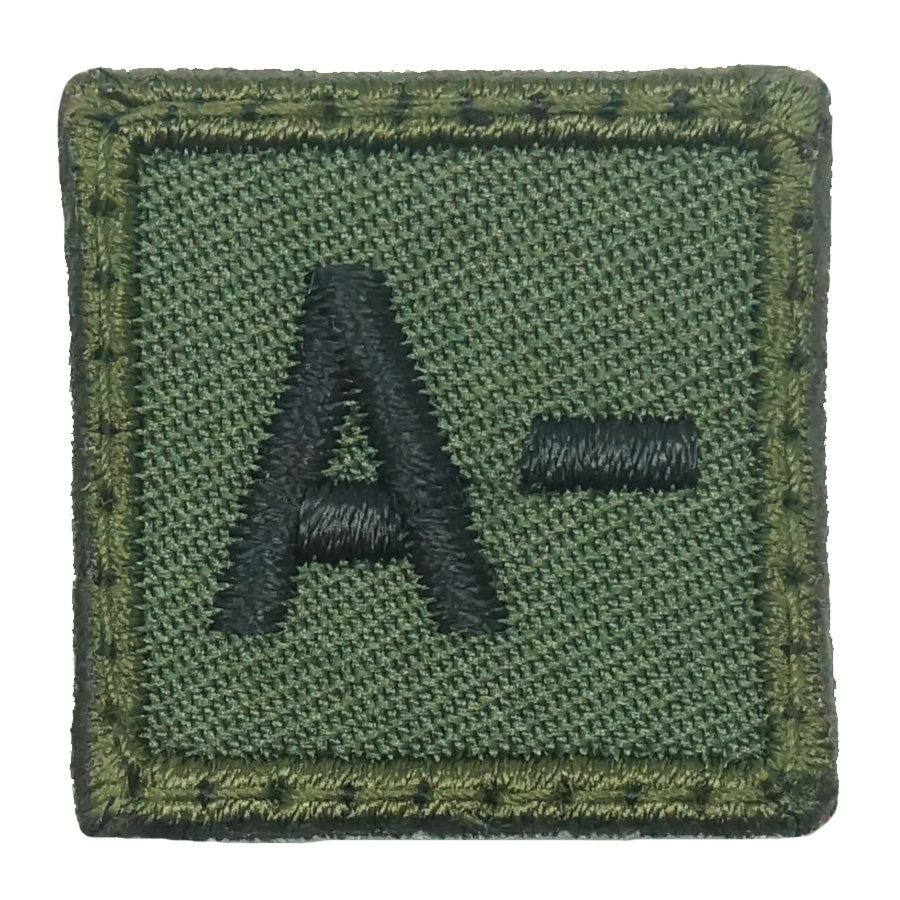 HGS BLOOD GROUP 1" PATCH, A- (OD GREEN)