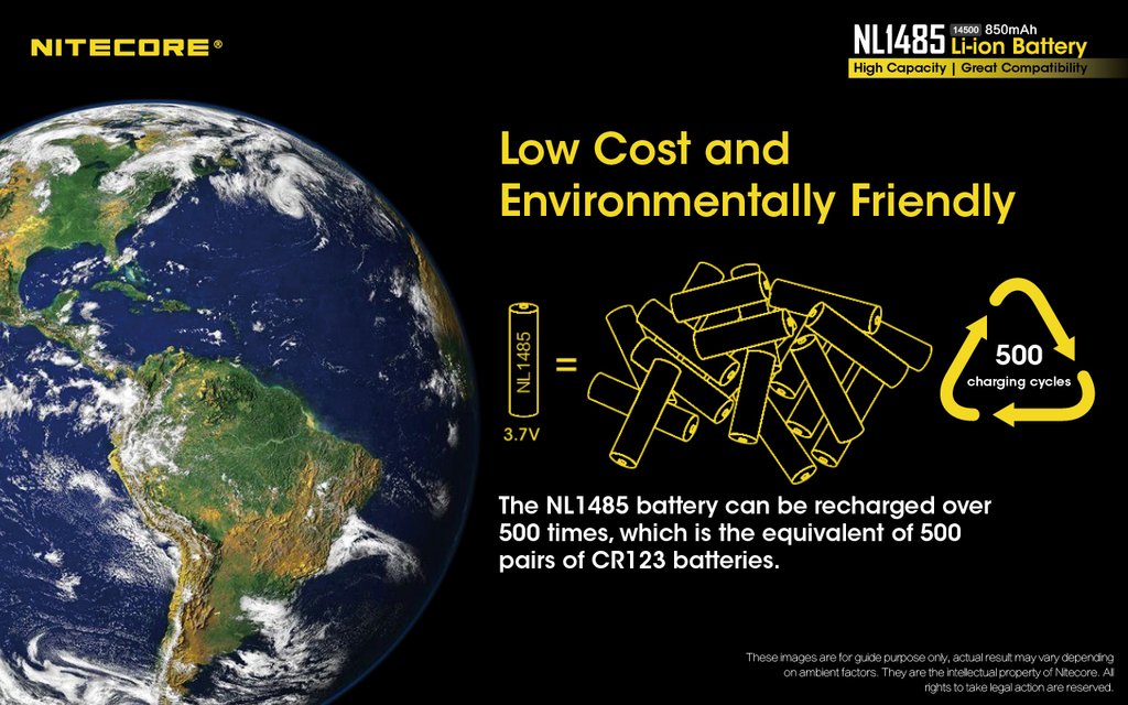 NITECORE NL1485 BATTERY 14500 - 850mAh (OLD STOCK CLEARANCE)