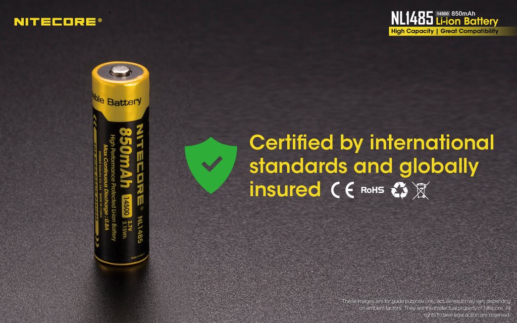 NITECORE NL1485 BATTERY 14500 - 850mAh (OLD STOCK CLEARANCE)