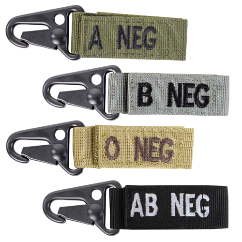 CONDOR BLOOD TYPE KEY CHAIN - COYOTE BROWN