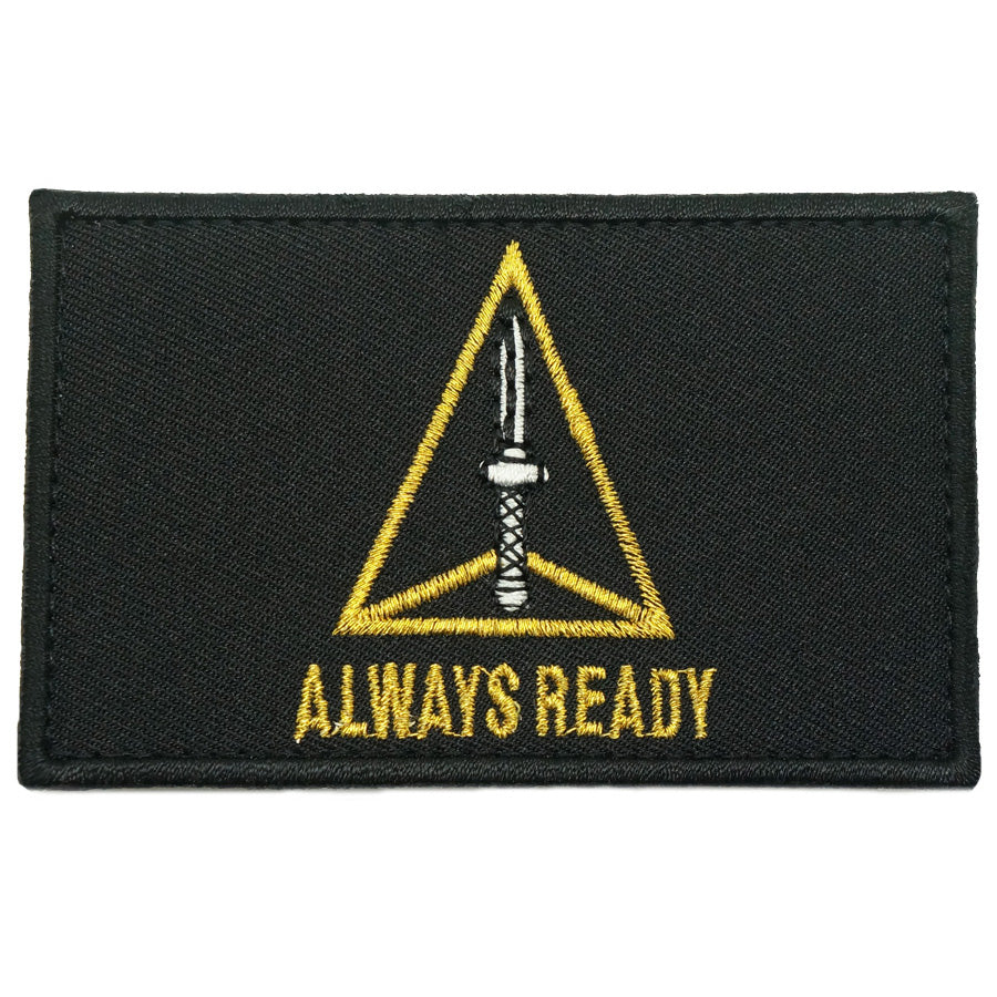 ADF PATCH 8CM X 5CM - BLACK METALLIC GOLD