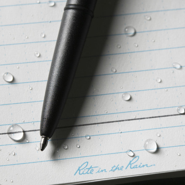 RITE IN THE RAIN WATERPROOF BLACK METAL BULLET PEN - BLACK INK (96)
