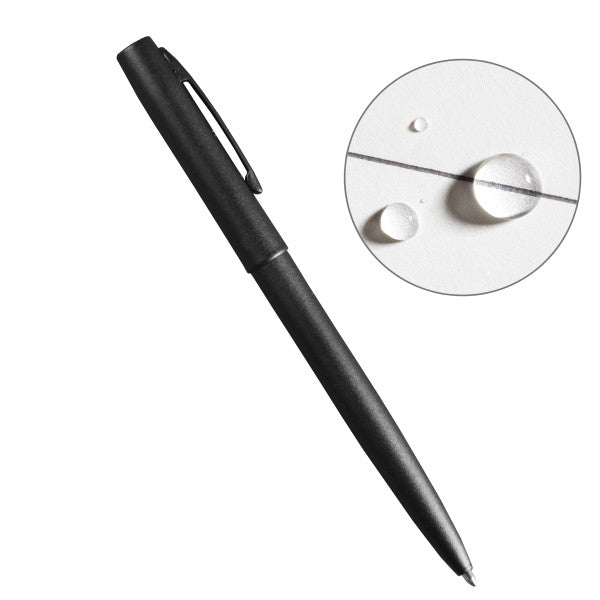 RITE IN THE RAIN WEATHERPROOF BLACK METAL CLICKER PEN - BLACK INK (97)