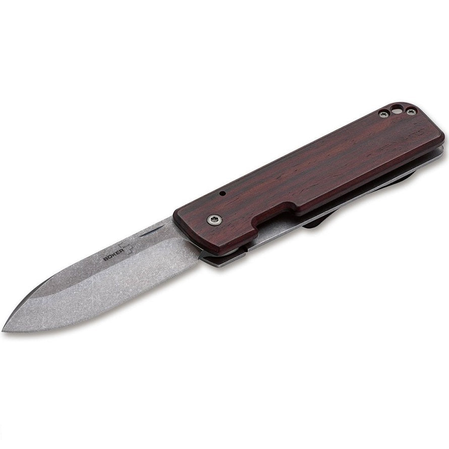 BOKER PLUS SERGE PANCHENKO LANCER 42 FOLDING KNIFE 2.76" D2 STONEWASHED BLADE, COCOBOLO WOOD HANDLES (01BO468)